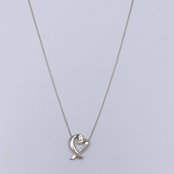 Authentic Tiffany & Co Paloma Picasso Loving Heart Pendent Silver Necklace - Picture 2 of 10